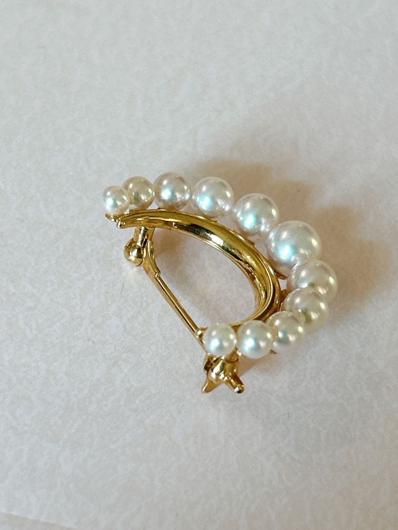 MIKIMOTO K18 パールブローチ⟡.·