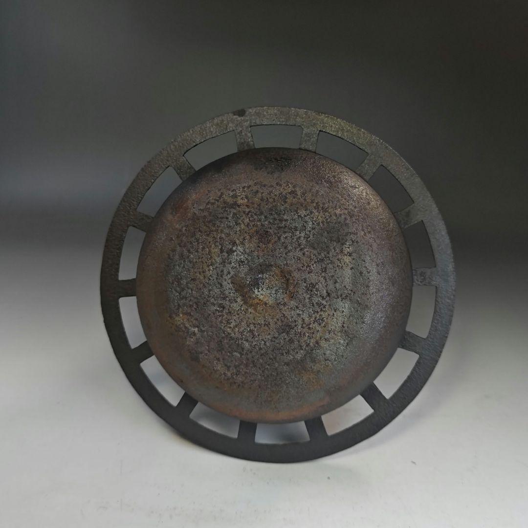 イ893 茶釜『釜師　菊地政光』『車軸釜　共箱　』鉄釜　茶道具