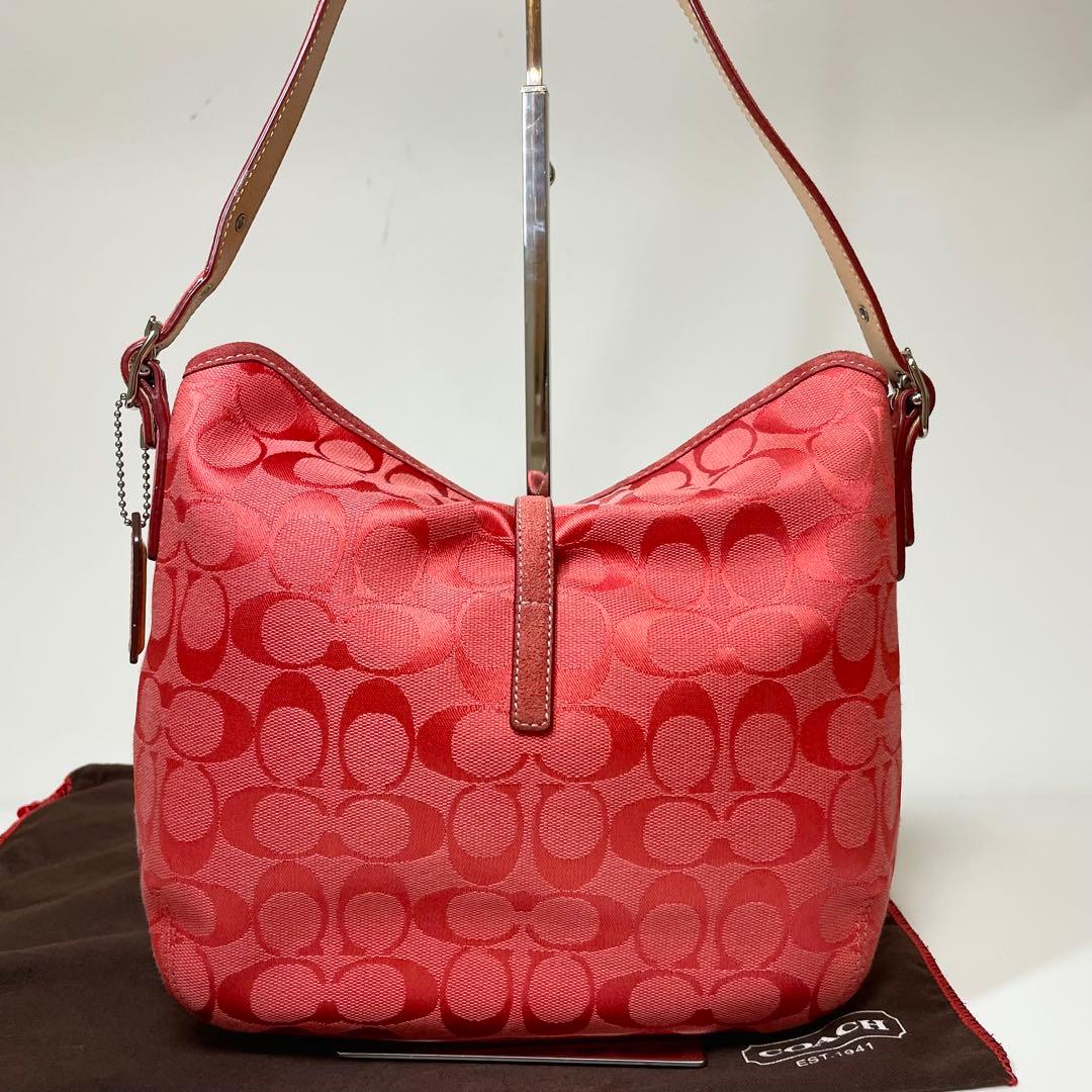 美品✨️COACH ショルダーバッグ アクセサリーポーチ スエード y2k 赤