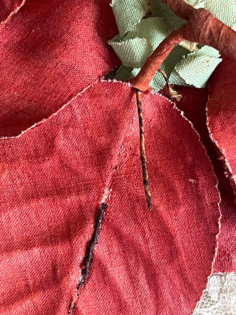 アンティークヴィンテージベルベット布花コサージュブローチ帽子ドレスパーツ装飾