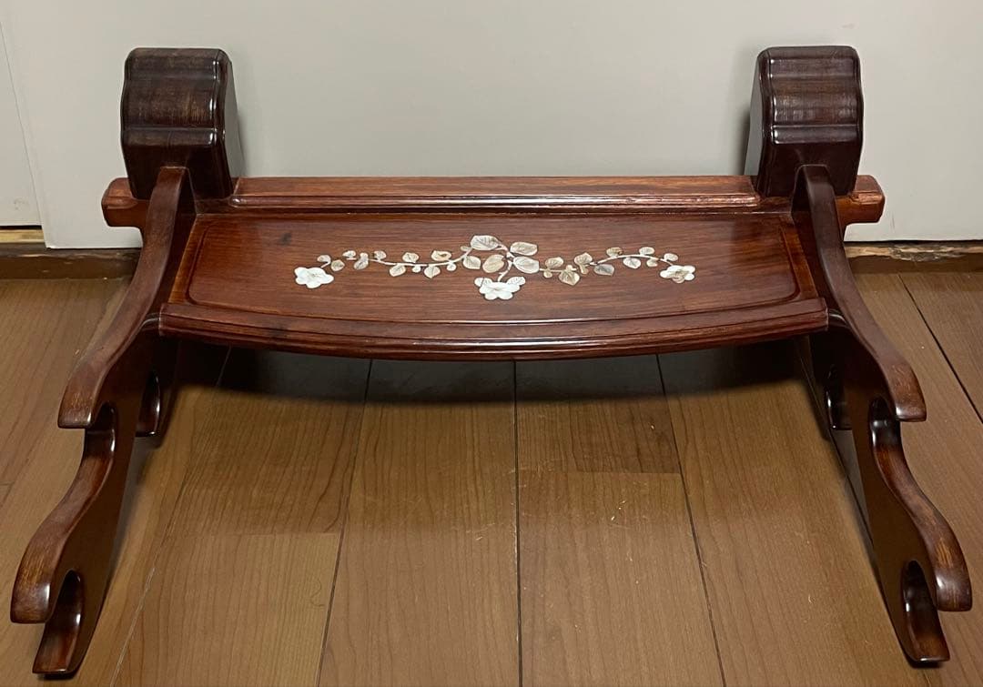 刀掛け　両面　螺鈿　木製　３本掛け　日本刀　模造刀　武具