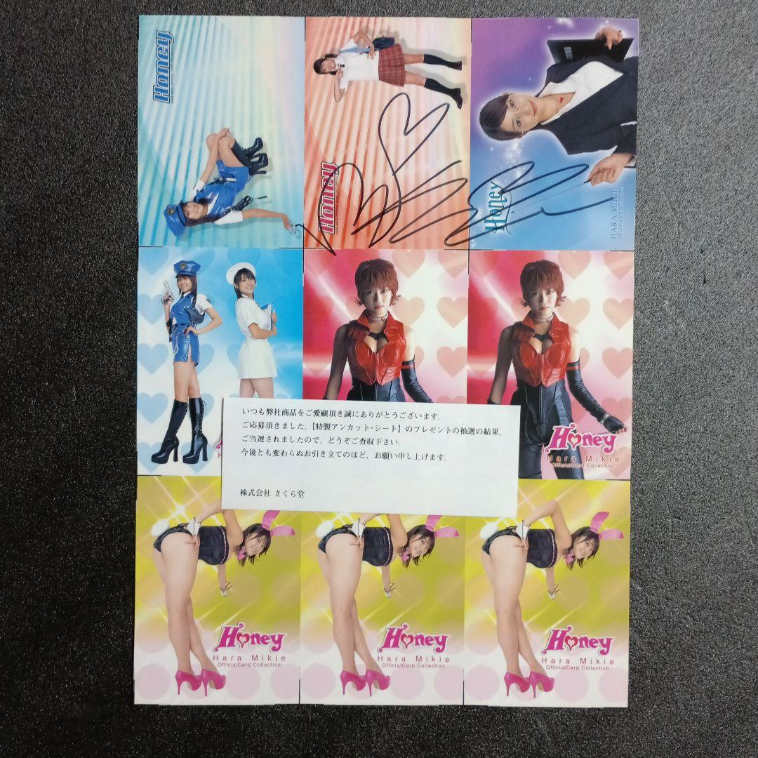 当選　さくら堂2008原幹恵Honey直筆サイン入りアンカットシート　トレカ