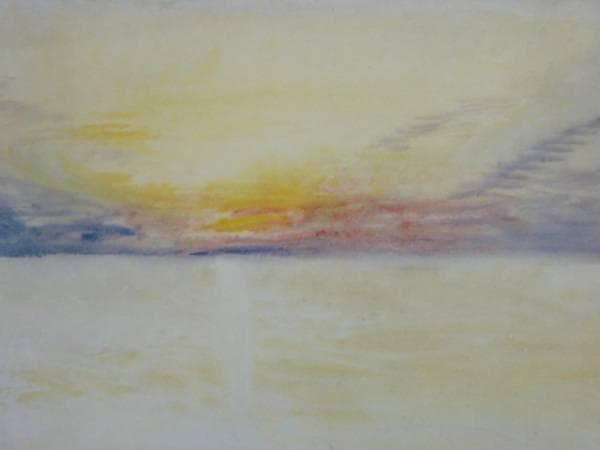 J.M.W.ターナー、日没の空、希少画集画、 新品額装付