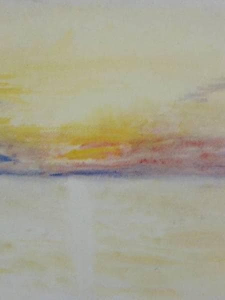 J.M.W.ターナー、日没の空、希少画集画、 新品額装付