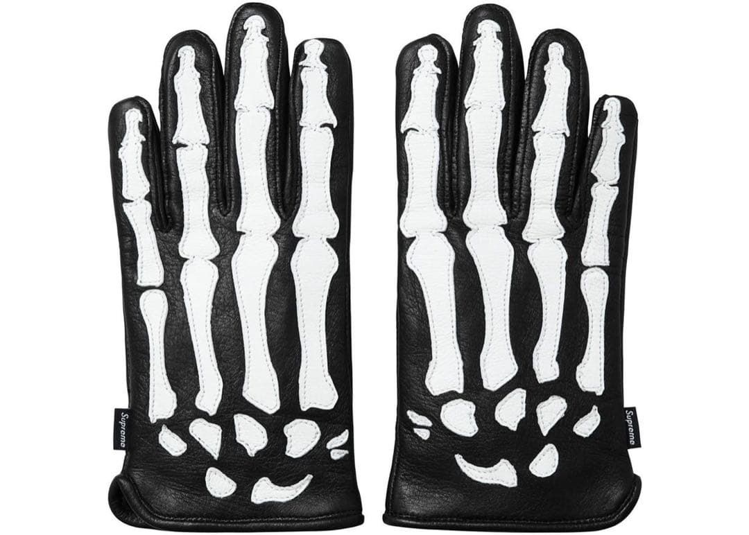 Supreme Vanson Leather X-Ray グローブ 黒 骨手袋