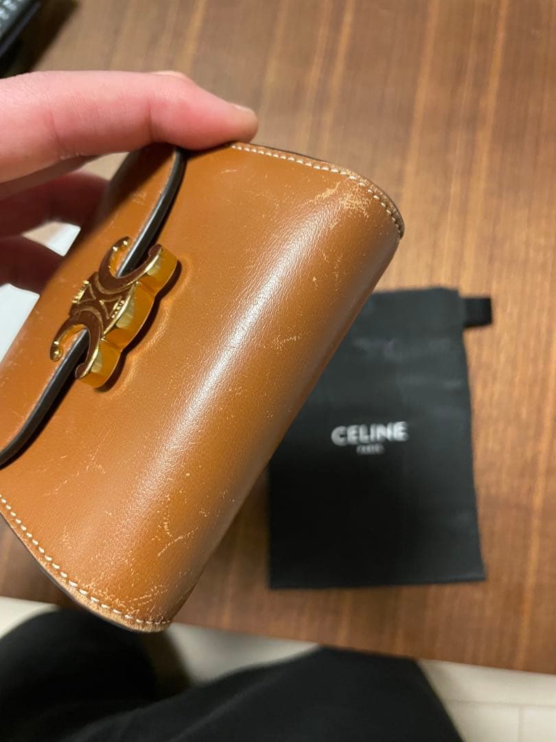 CELINE トリオンフ　三つ折り財布 ブラウン