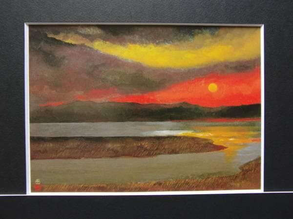 加藤東一、冬の長良川、豪華・希少・大判画集画、新品高級額・額装付