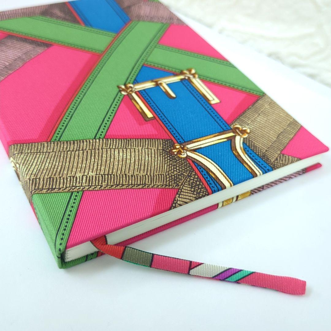 エルメス ベルトデザイン ノートブック メモ帳 ピンク カーキ ブルー【美品】