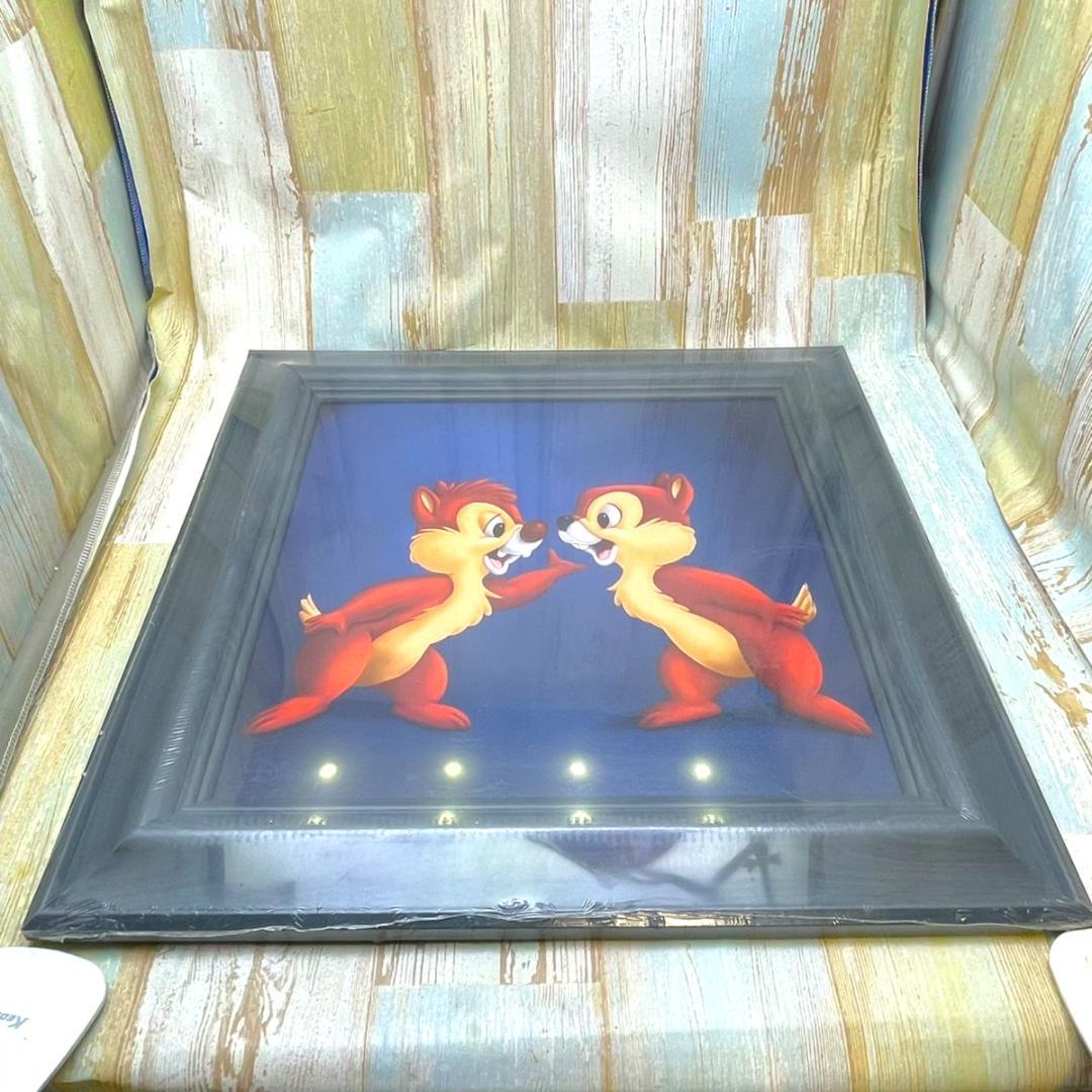 新品★チップとデール 油絵風 額縁 絵 絵画 ★ディズニー Disney TDL