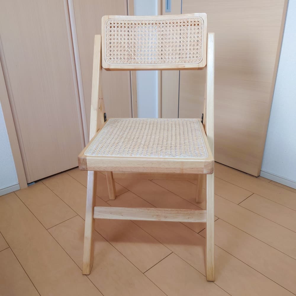 l’m【良品】ラタンチェア　かぎ編みイス　折りたたみ