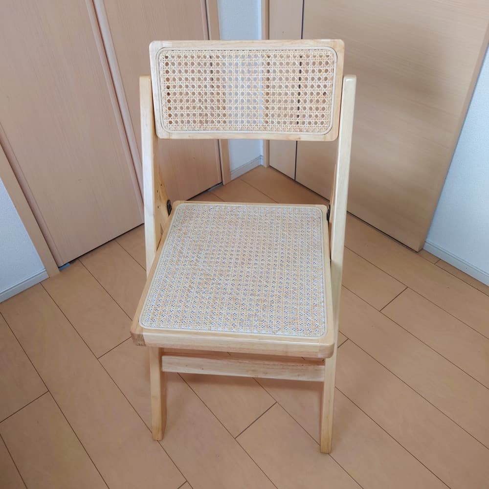 l’m【良品】ラタンチェア　かぎ編みイス　折りたたみ