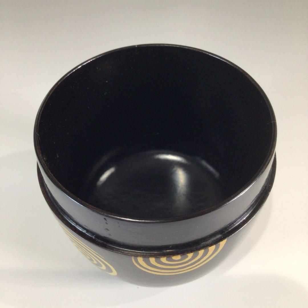 Ｐ４１８　棗　『中林香雪作』『淡々斎好』『渦蒔絵』『中棗』　共箱　茶道具