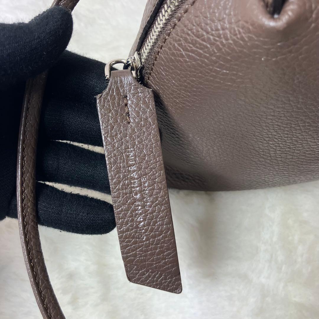 美品✨ジャンニキャリーニ アリファ M 2way シボ革 ショルダーバッグ