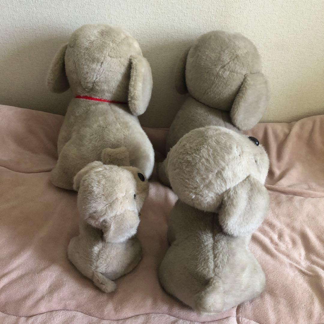 昭和レトロ　ヴィンテージ うめ吉　お座りポーズ　ぬいぐるみ　4コセット 中古品