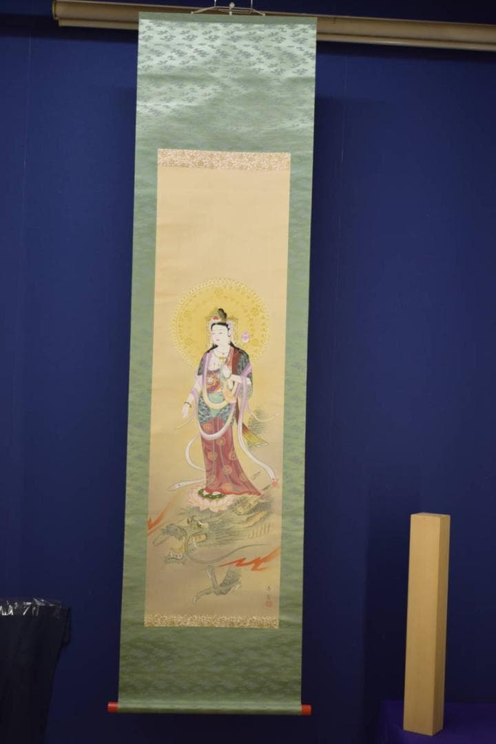 春篁/龍頭観音図/龍上観音図/布袋屋掛軸HI-782