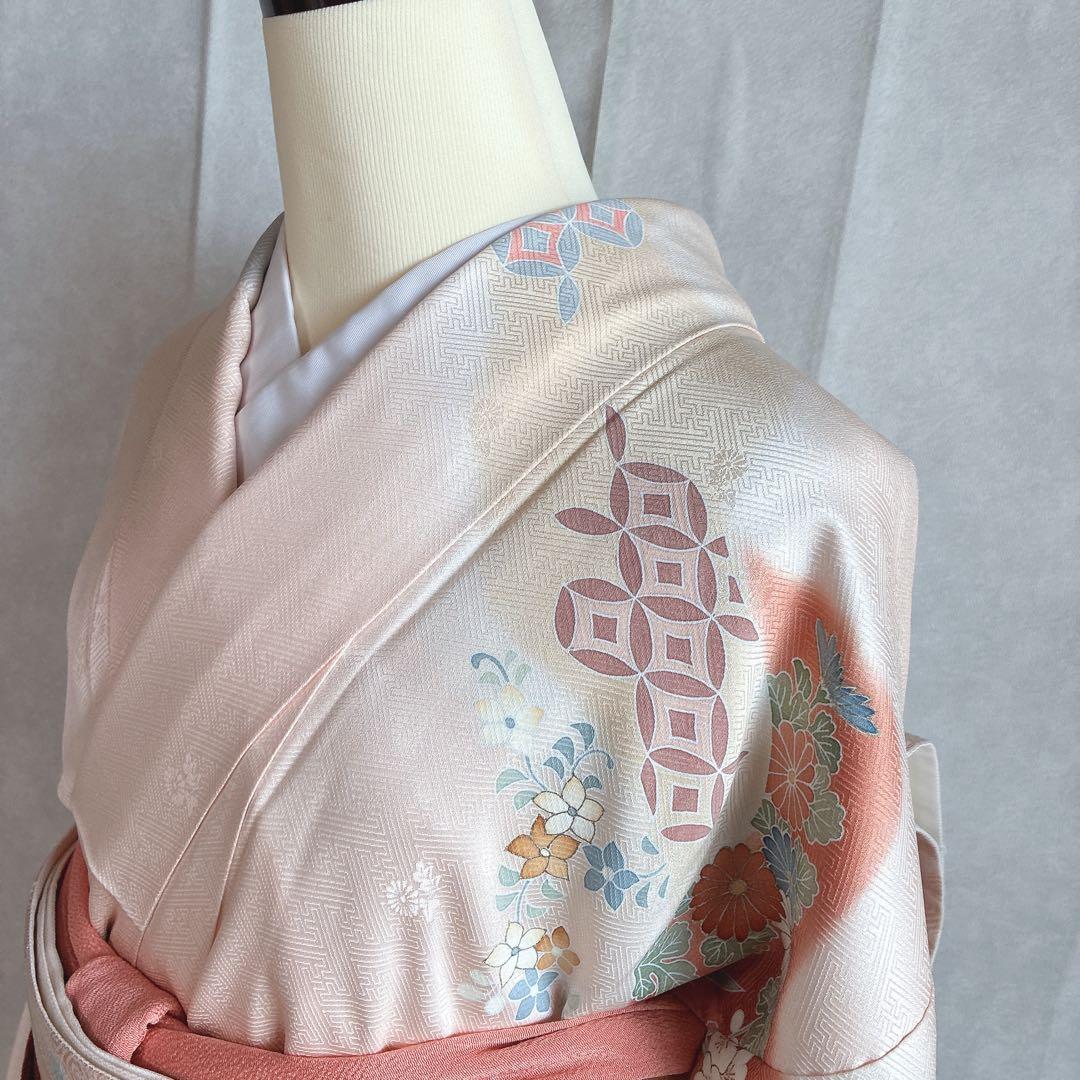 訪問着　フルセット　着物　正絹　トールサイズ　友禅　ほんのり雅　入学式　J7