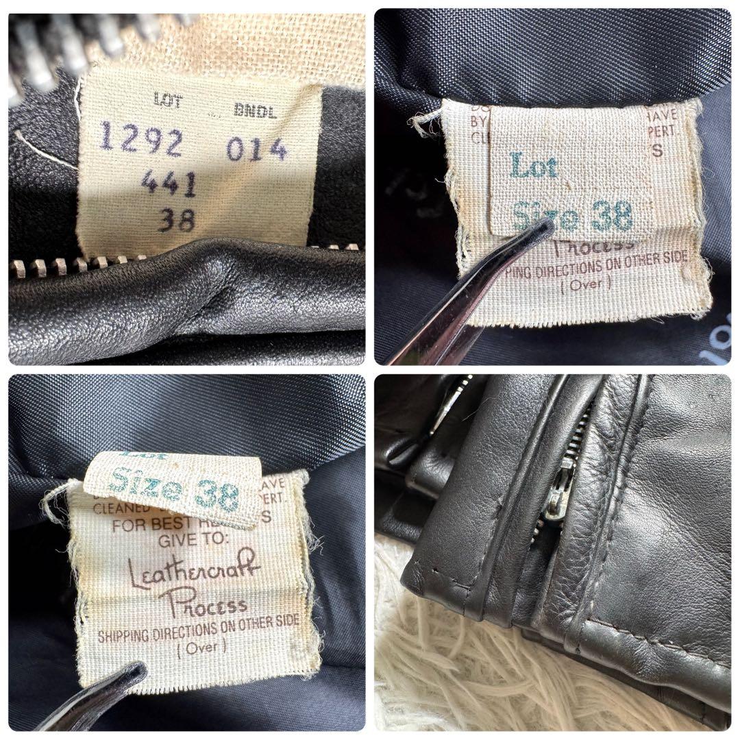 希少モデル✨schott トラッカージャケット　本革　441 黒　38