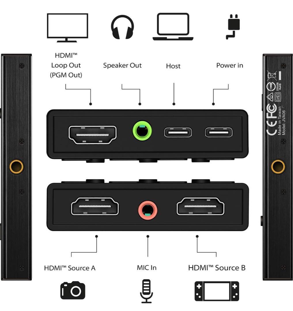 j5create JVA06 デュアルHDMIキャプチャーボード