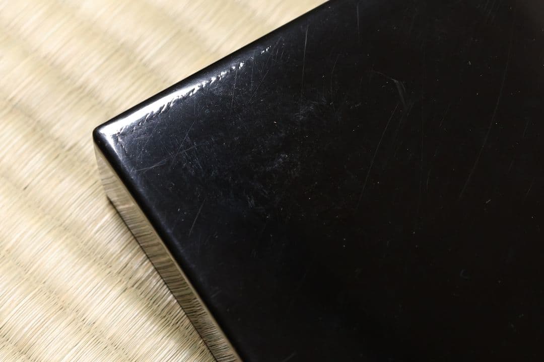 木製 松と海老 蒔絵 重膳一組 在銘 四方盆 大小二枚 香雲？【MA746】