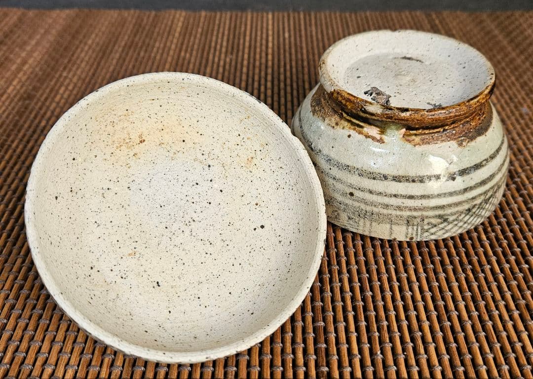 【名品❗】16世紀　タイ古陶磁器　スワンカローク窯　宋胡録　鉄絵　合子　蓋物