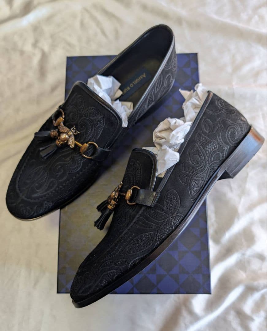 新品未使用　angelo ruffo タッセル　刺繍　シューズ