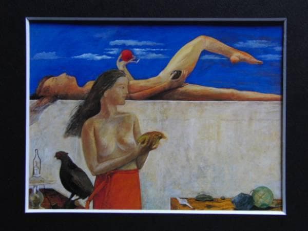 大津英敏、海からの便り、希少な画集より、新品高級額・額装付