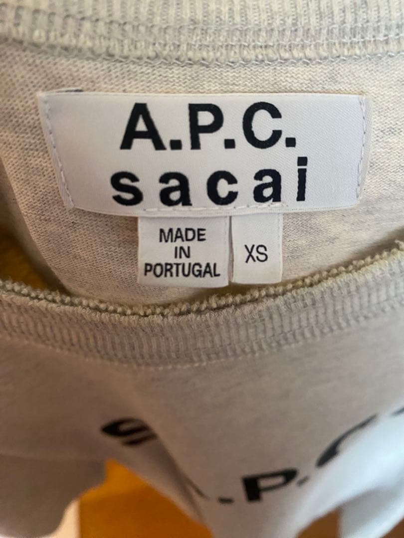 A.P.C.×sacai グレー コラボT XS 美品