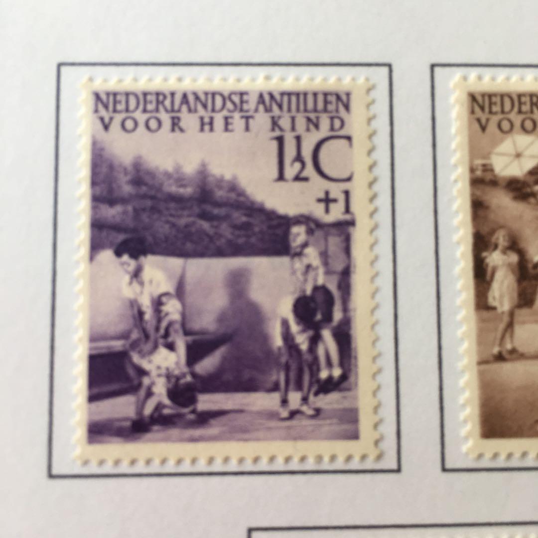 オランダ領アンティル 1951 児童福祉 寄付金付未使用5種フルセット