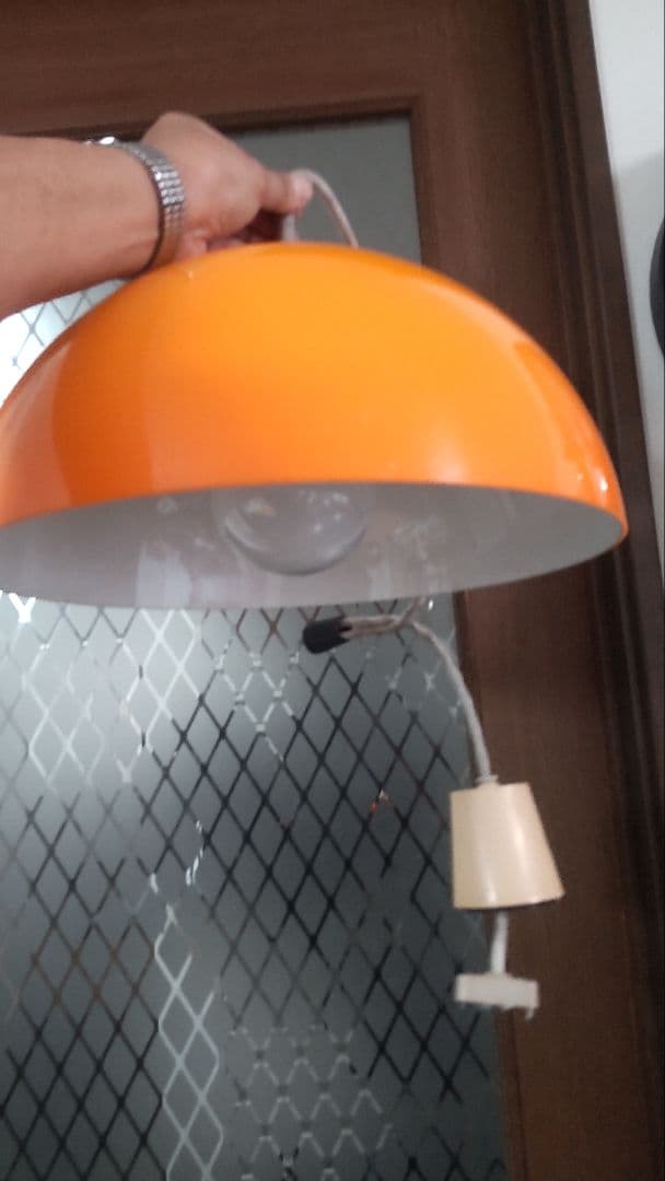 早い物勝ち♪昭和レトロ♪オレンジ色♪天井照明♪ペンダントライト♪レトロポップ