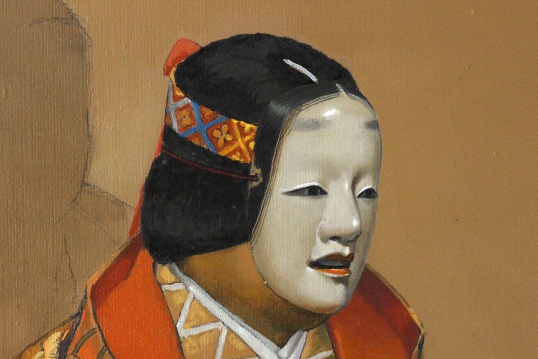 No4830額装　能秀樹「都の春」　油彩画　F10 直筆サイン　裏書有　送料無料