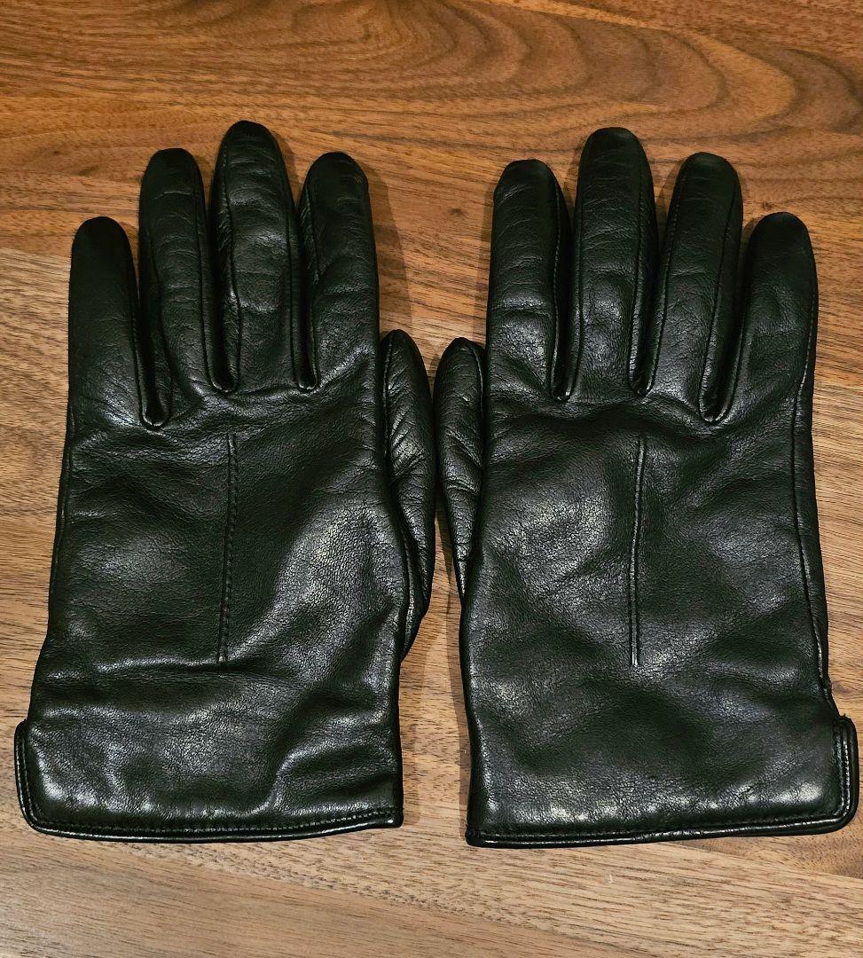 A.P.C. ブラック レザー手袋 S