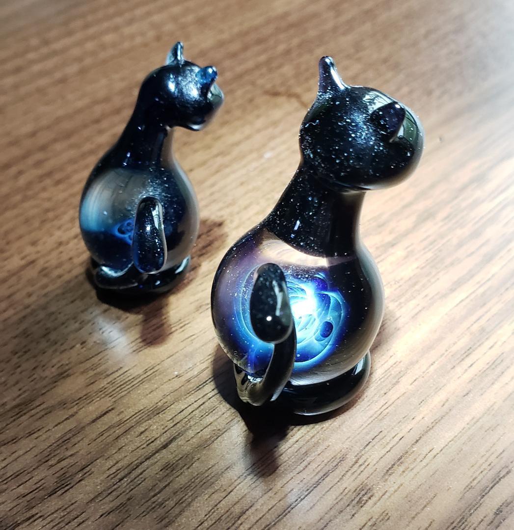 宇宙　ガラスの猫（ペア）