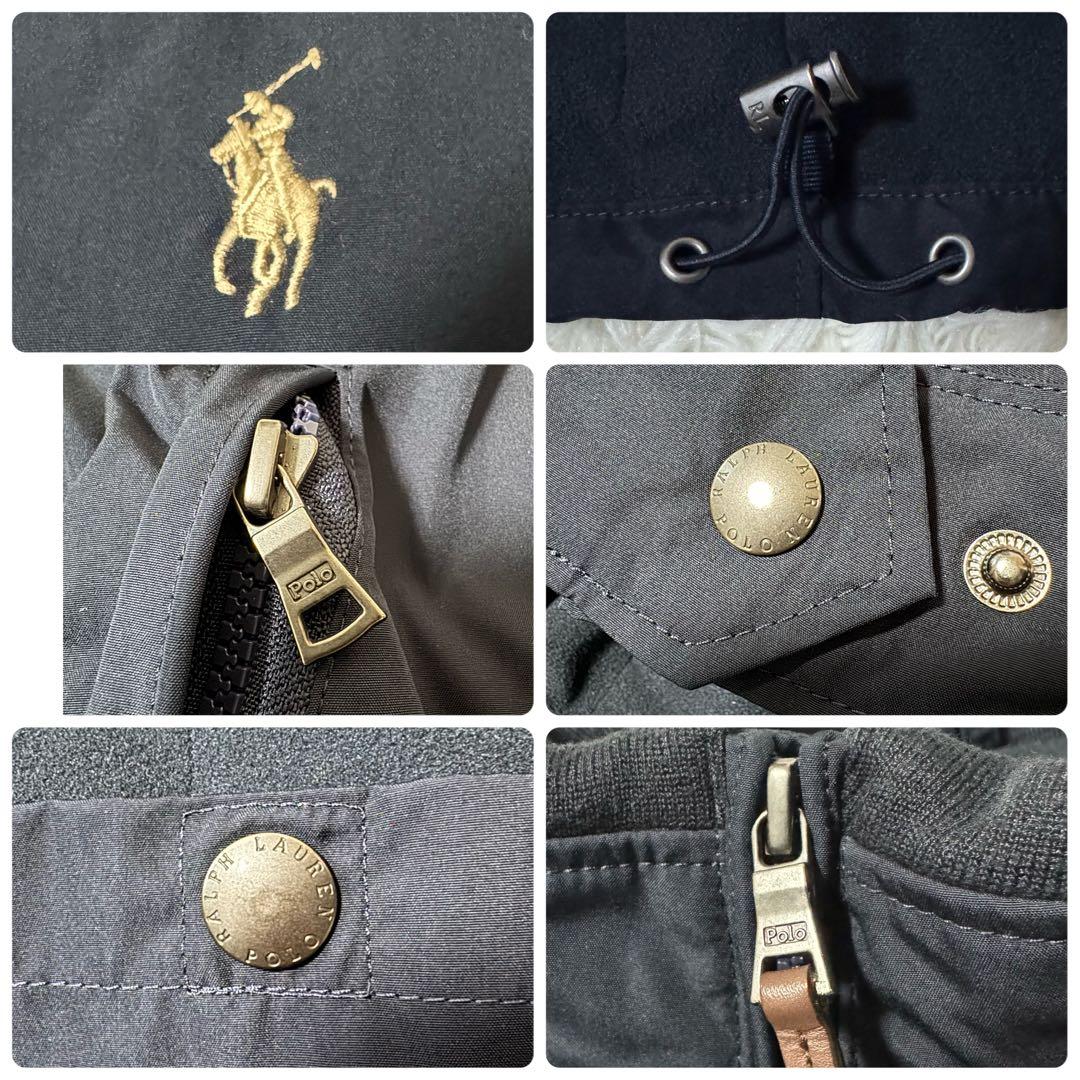 美品✨ポロラルフローレン 中綿ブルゾン メンズ L サイズ ポニー刺繍 ネイビー