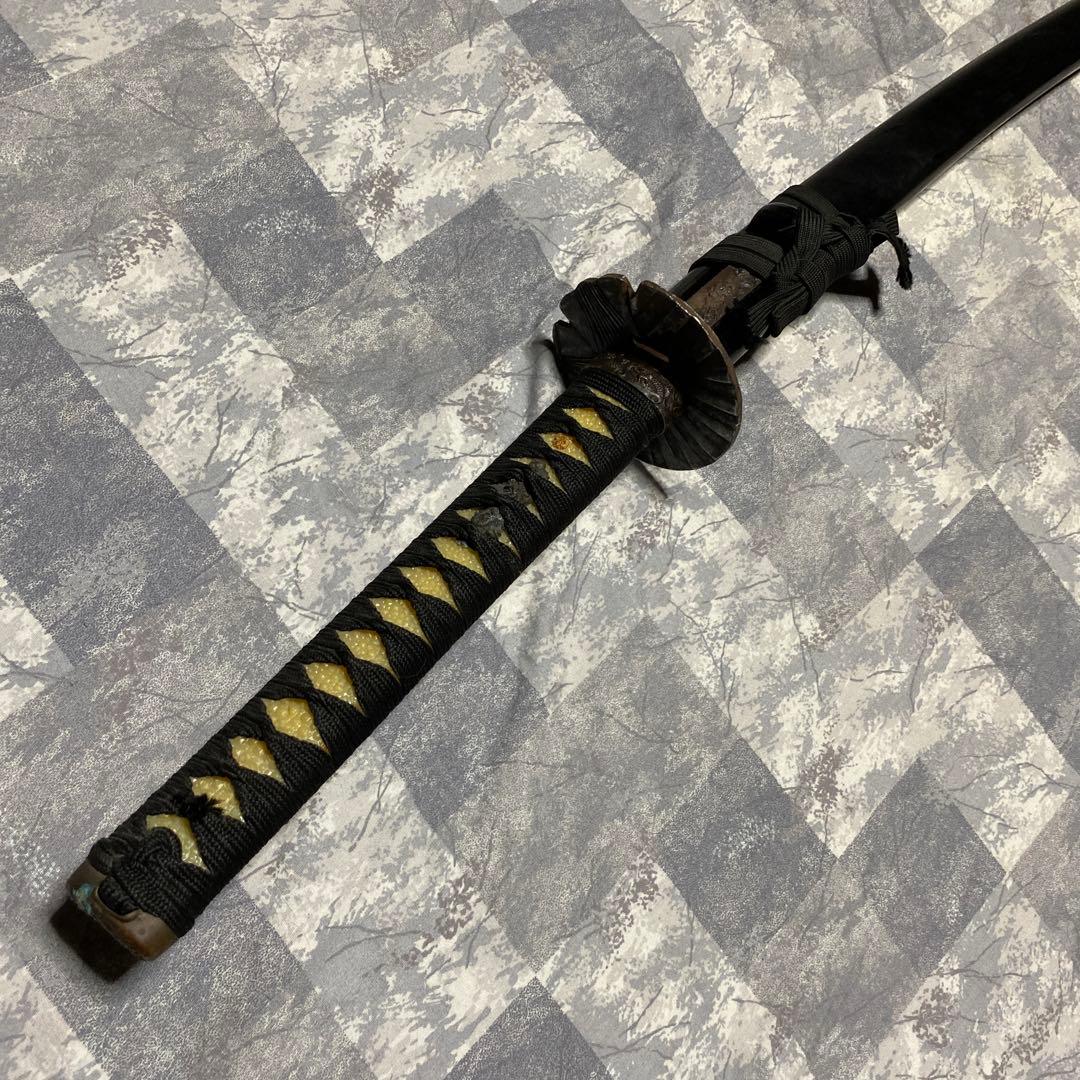 模造刀大刀 黒柄 扇鉄丸鍔 黒鞘