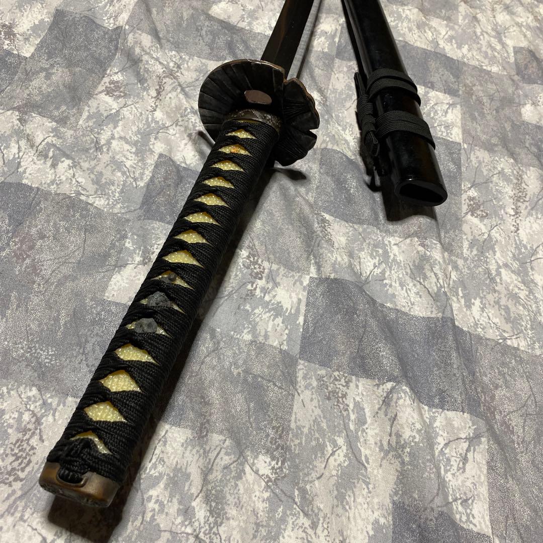 模造刀大刀 黒柄 扇鉄丸鍔 黒鞘