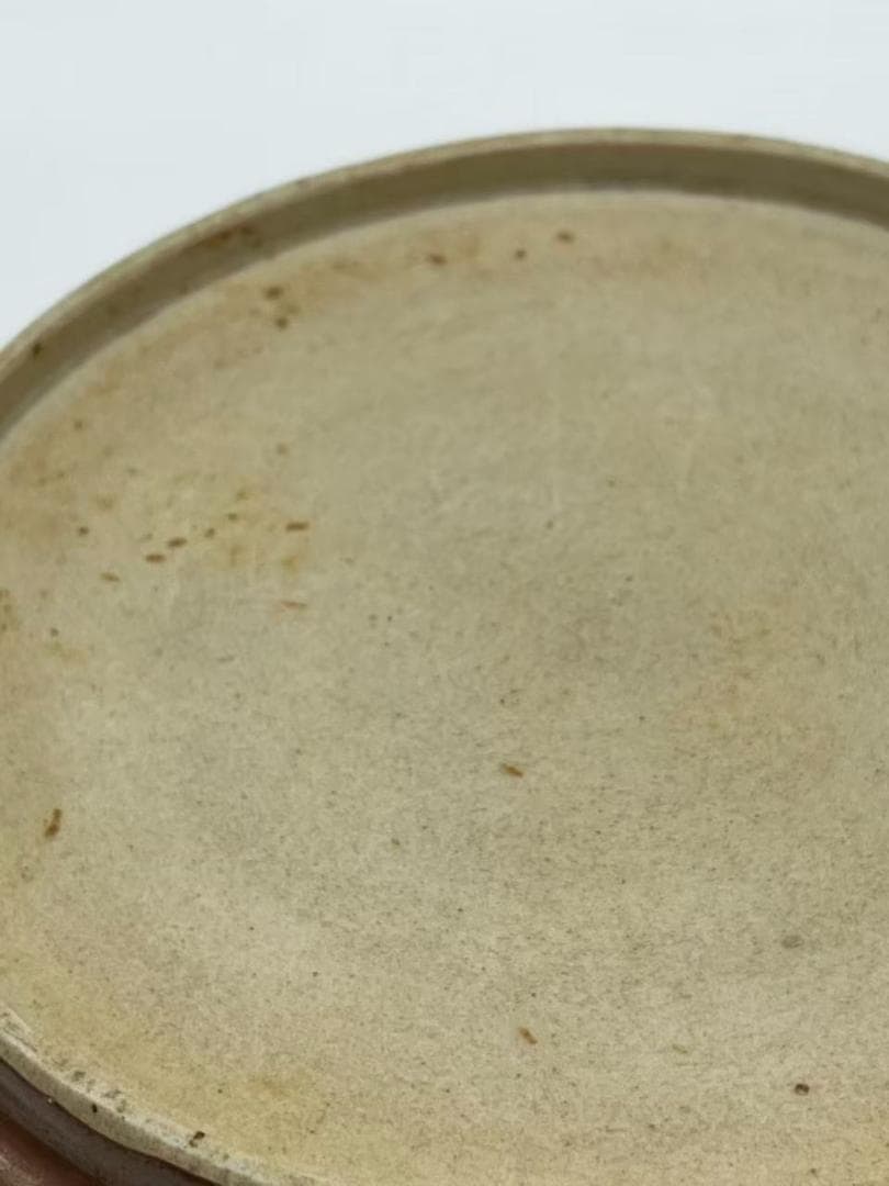 元末明初 明時代 祭藍釉 紫金釉　吉祥雲龍文盤　【旧家蔵出し】(B-43)