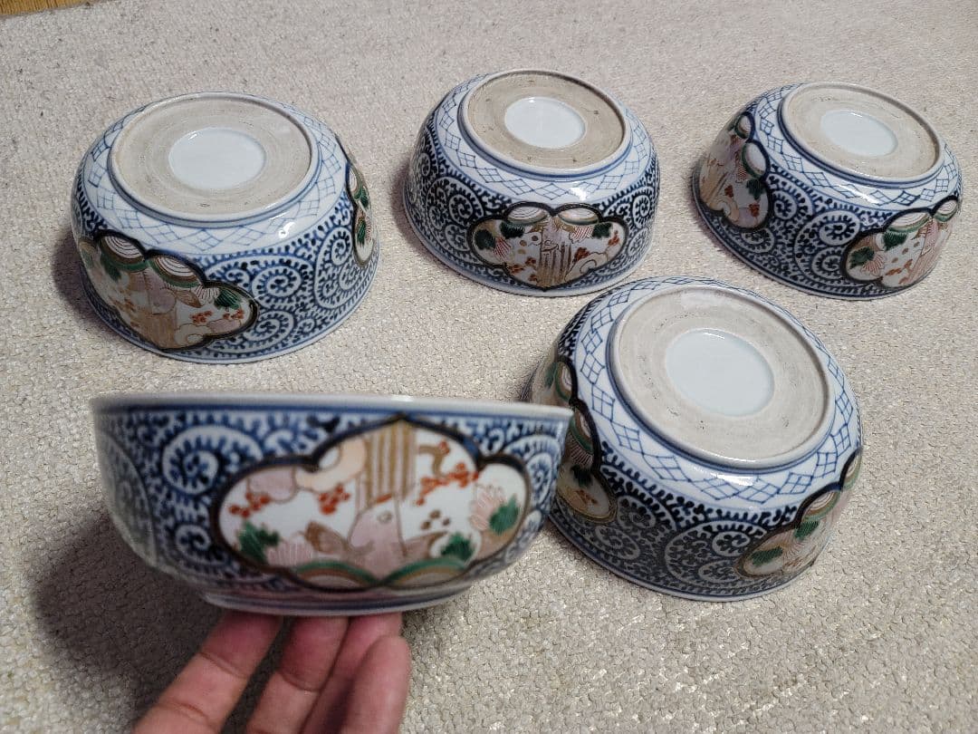 値下げ限界早い者勝ち無傷蔵だし　古伊万里　蛸唐草三方窓鯉滝登り見込四君子松竹梅鉢