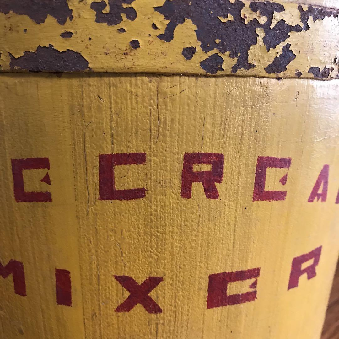 木製バケツ型アイスクリームメーカー　骨董品