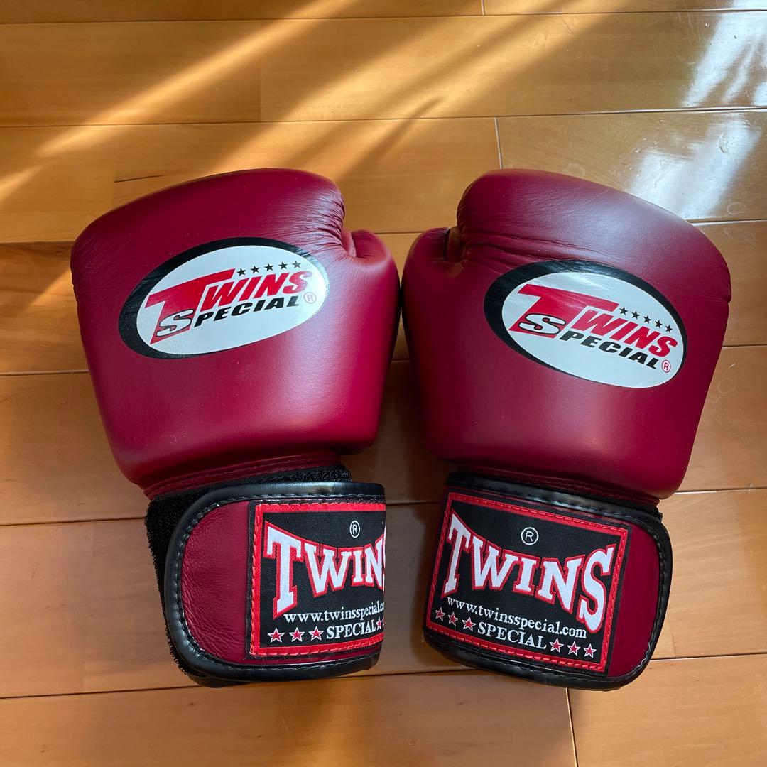 TWINS 本革 ボクシング グローブ 8オンス ワインレッド