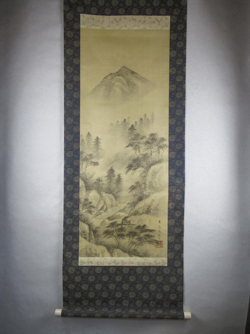 掛軸　森寛斎　水墨画　共箱有