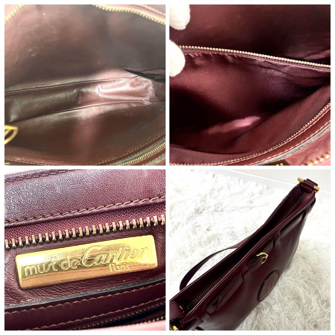カルティエ　Cartier ショルダーバッグ　マストライン　ボルドー　ゴールド