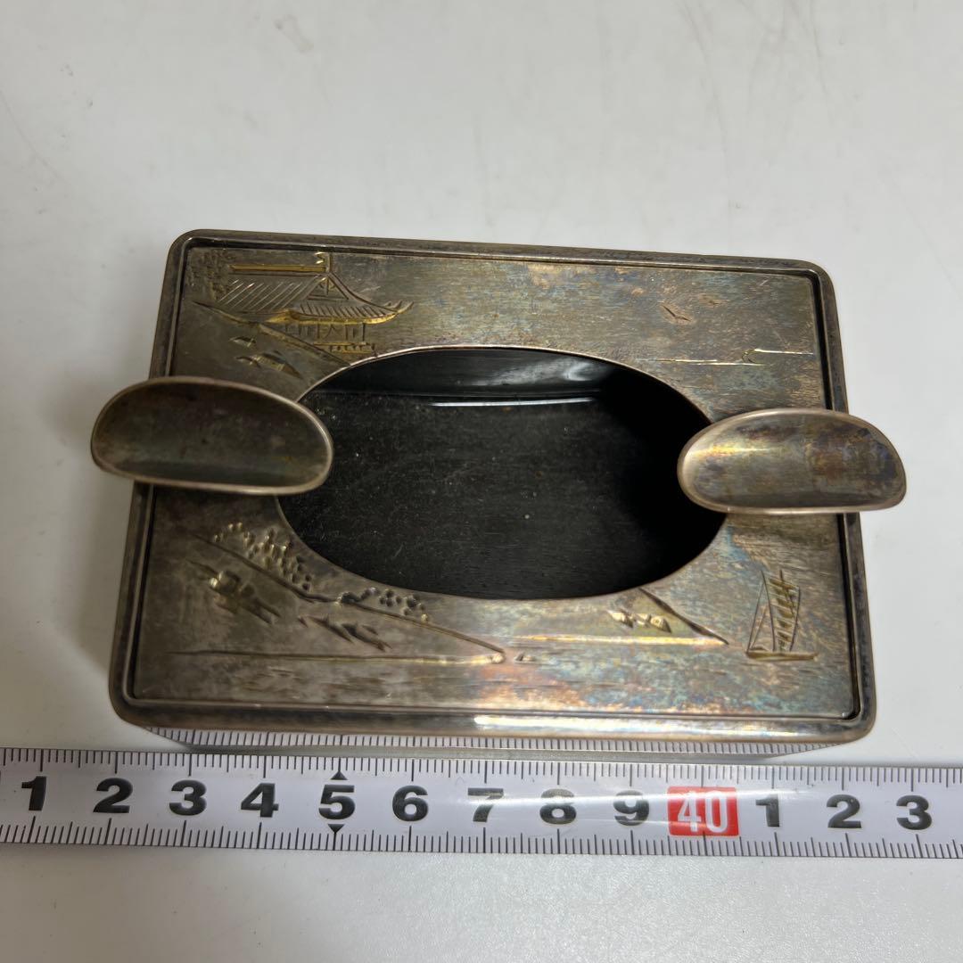 一鶴斎造　銀製　煙草セット　共箱　468g トニカ　東さ8-0126☆2F