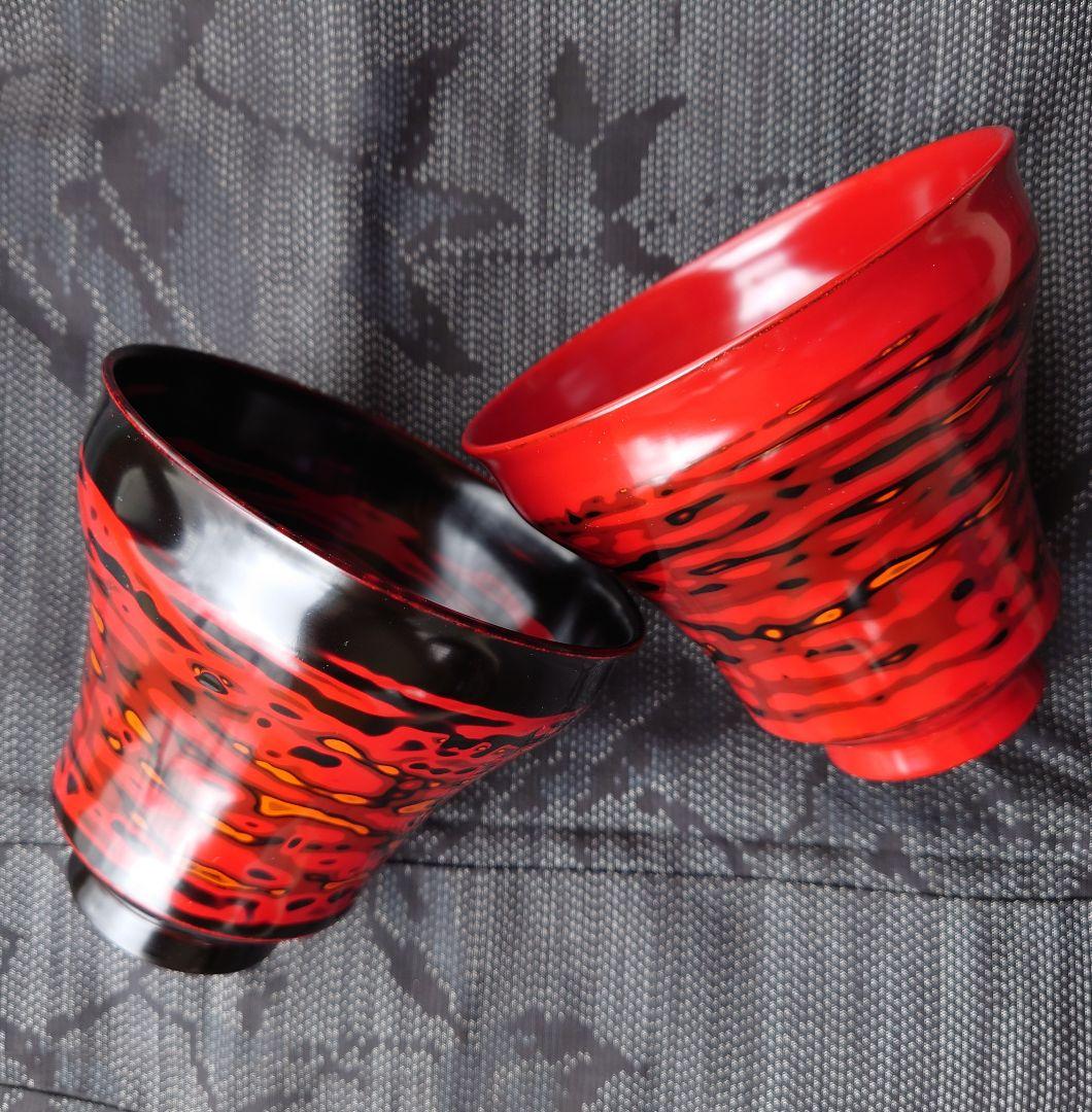 佐竹康宏　個展作品　一点物　漆芸　木製碗　黒赤二客組　手塗り　手仕上げ