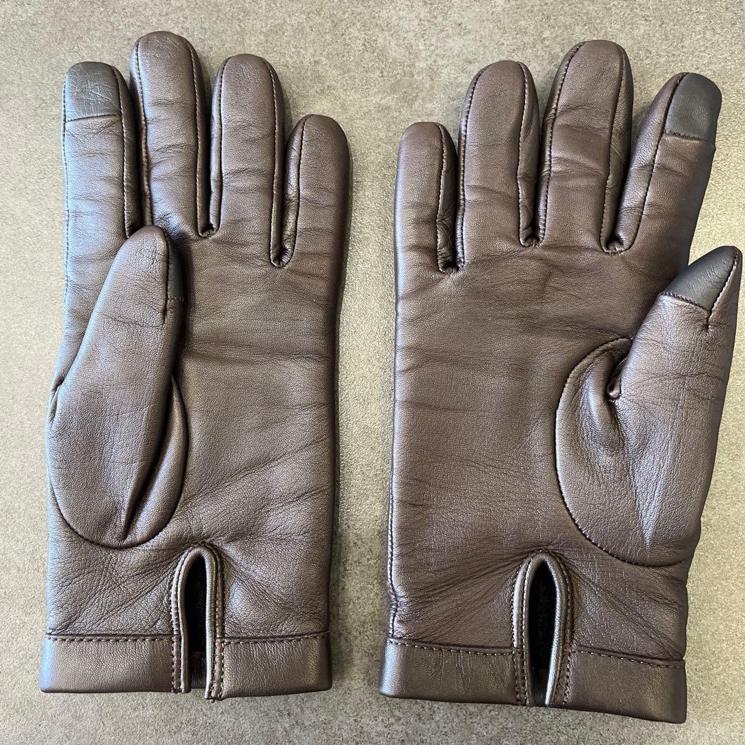 ベルルッティブラウン レザー カリグラフィ手袋 サイズ8