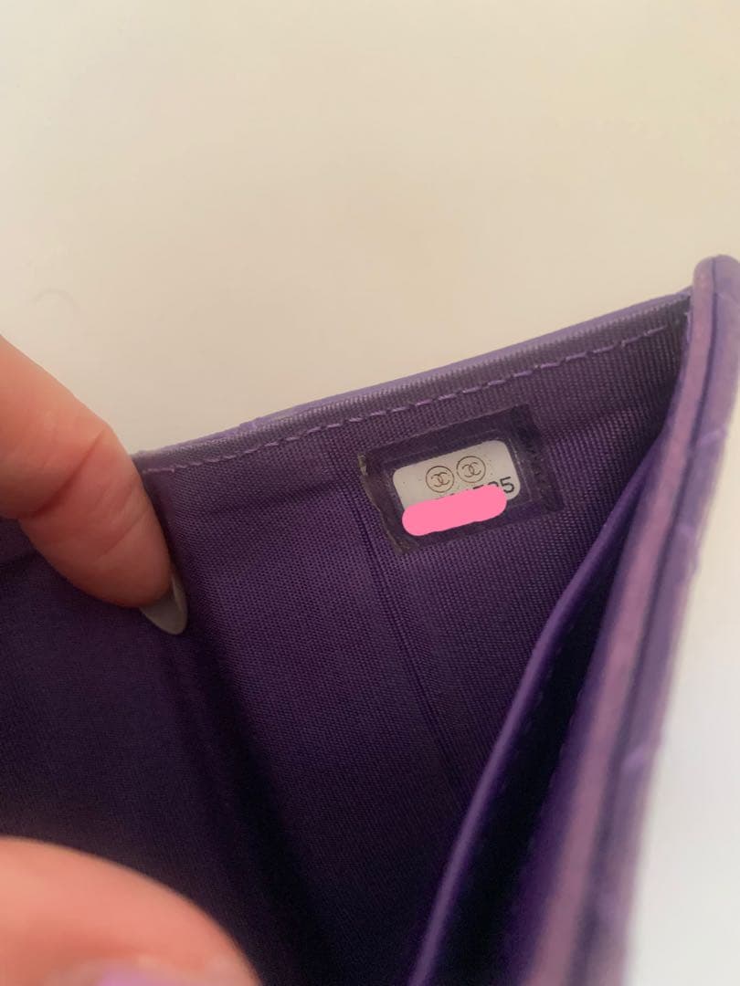 シャネル♡CHANEL 紫 キルティング 三つ折り財布