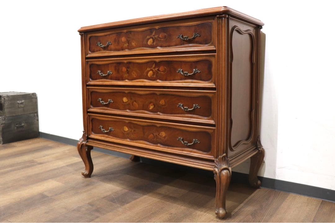 GMHN267D○イタリア製 西洋 アンティーク 4段チェスト 洋服タンス 整