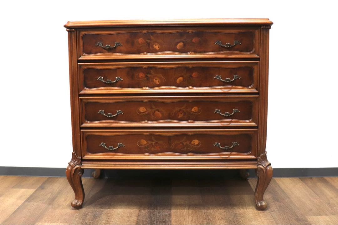 GMHN267D○イタリア製 西洋 アンティーク 4段チェスト 洋服タンス 整