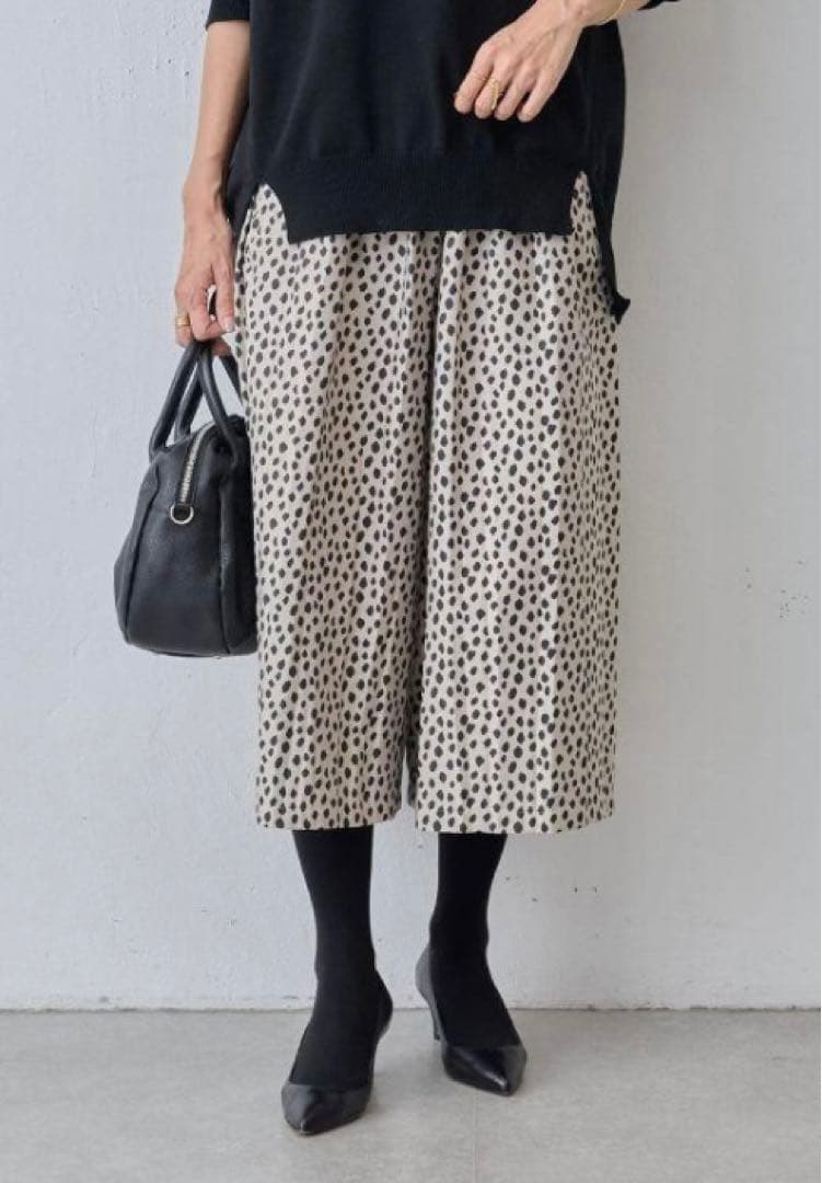 BEARDSLEY ジャガードキュロット レオパード