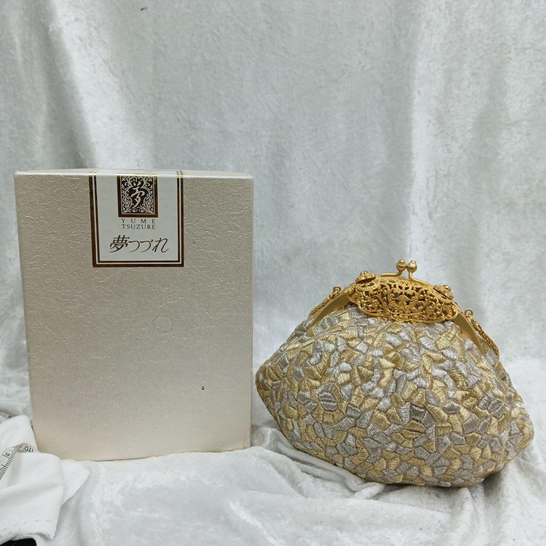 夢つづれ 高級和装バッグ 金銀系 巾着型　FORSTER