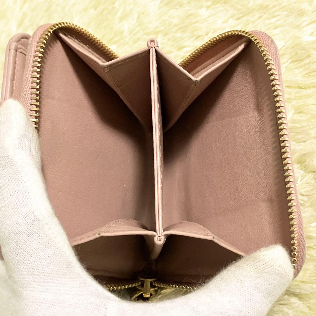 【美品】MIU MIU ナッパインプントゥーレ ラウンドファスナー ピンク